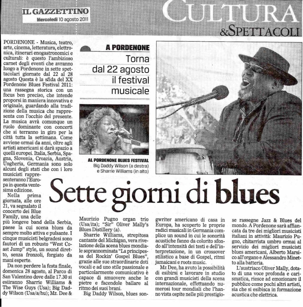 Il Gazzettino – Sette giorni di blues