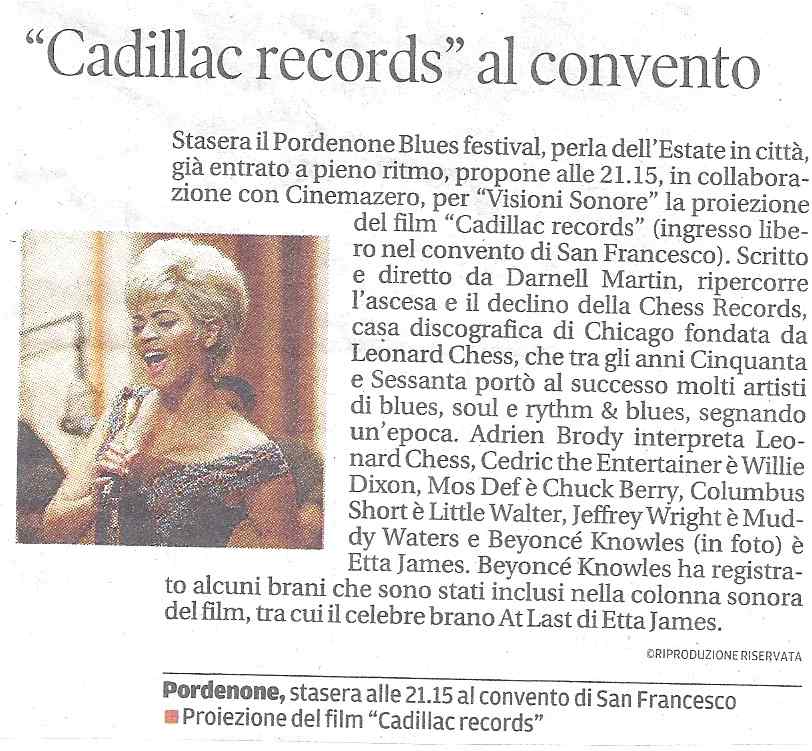 «Cadillac records» al convento