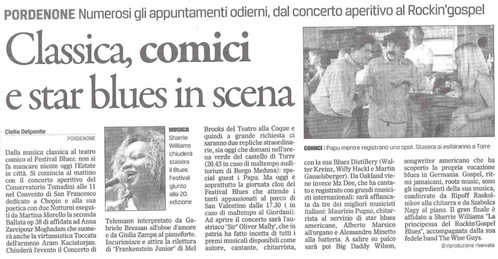 Classica, comici e star blues in scena