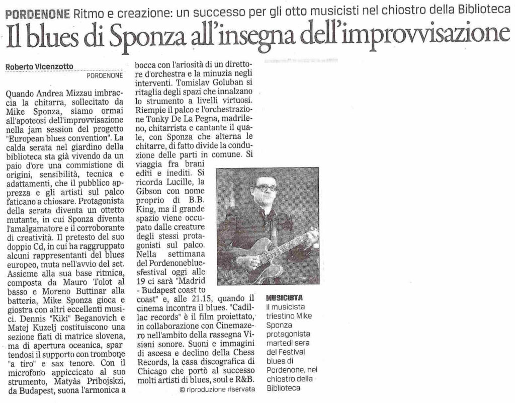 Il blues di Sponza all'insegna dell'improvvisazione