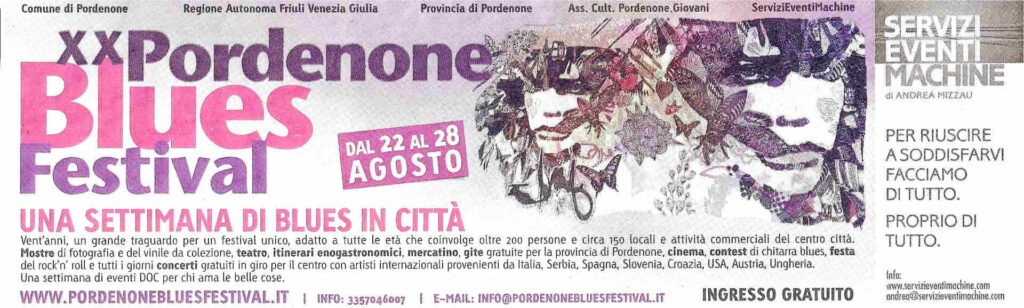 Inserzione XX Pordenone Blues Festival