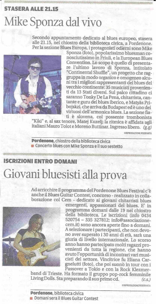 Mike Sponza dal vivo