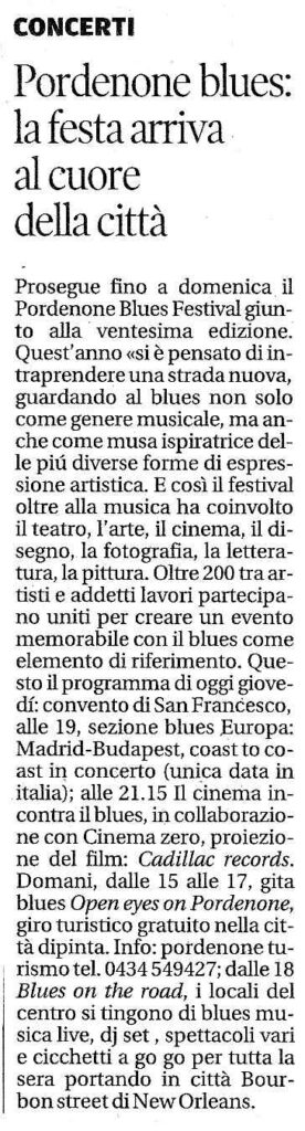 Pordenone blues: la festa arriva al cuore della città