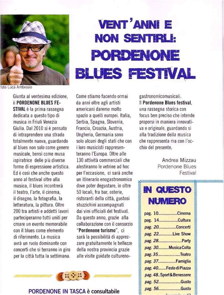 Pordenone in Tasca – Vent'anni e non sentirli: Pordenone Blues Festival