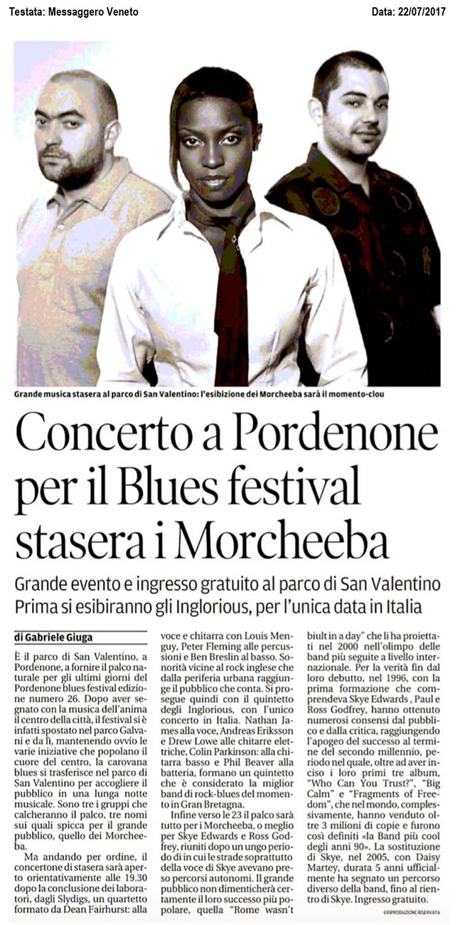 Messaggero Veneto - Morcheeba