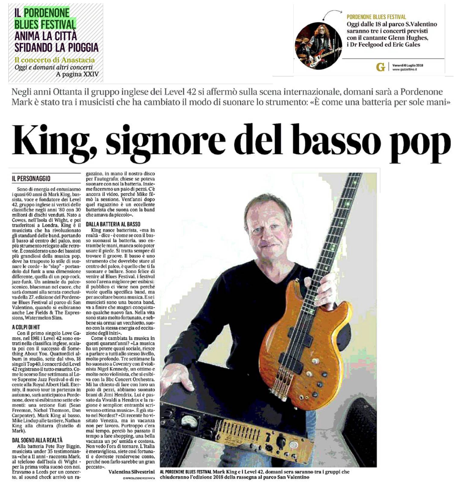 Mark King - Il Gazzettino