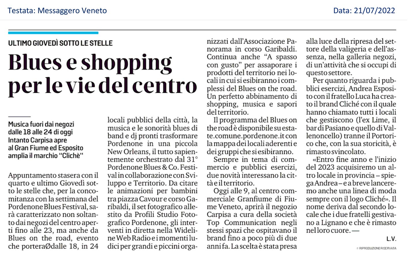 Blues e shopping