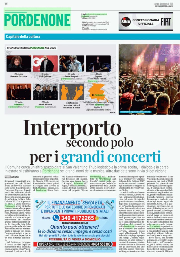 2026 02 23 messaggero veneto concerti