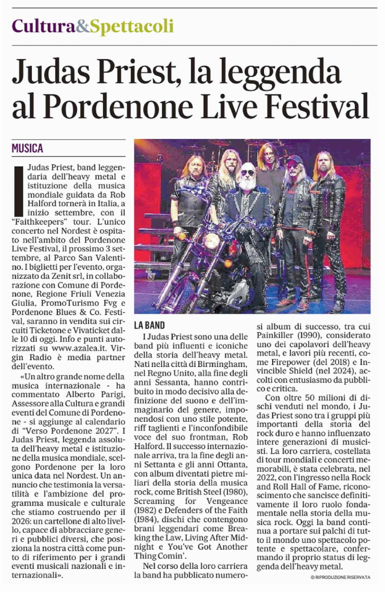 2026 03 17 gazzettino judas priest