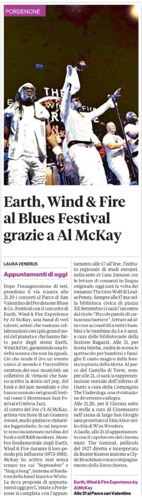 2026 07 10 messaggero earth wind fire