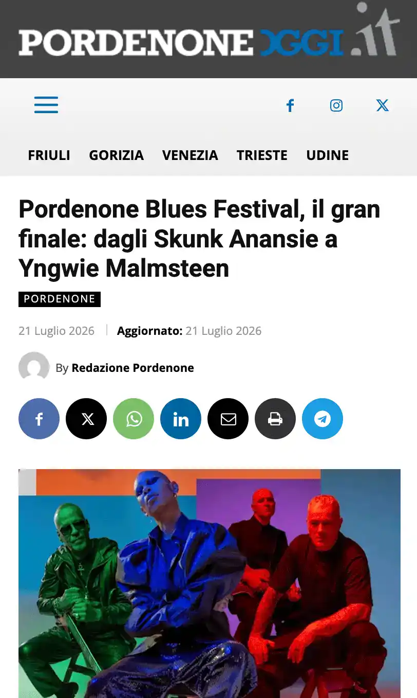 Articolo da Pordenone Oggi sul concerto degli Skunk Anansie